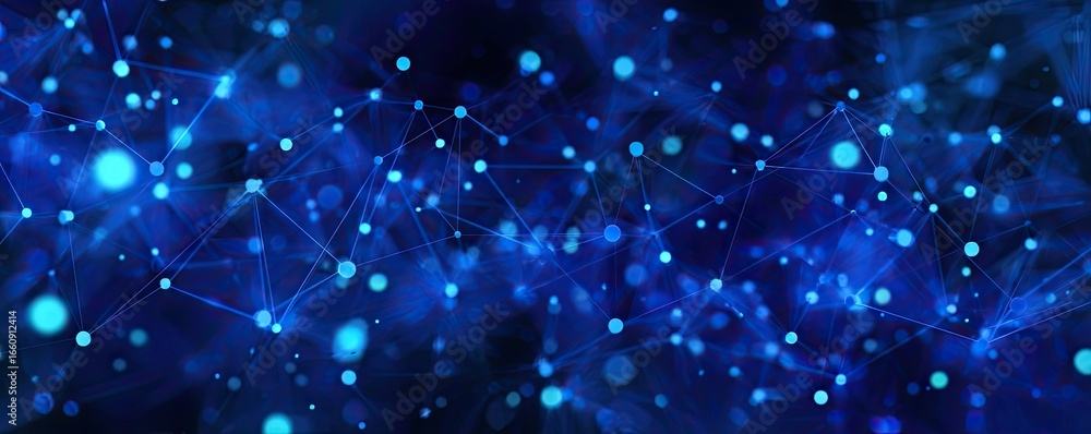 Poster visualizing digital network connections an abstract blue background for technological concepts