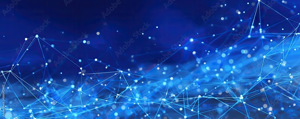 Aufkleber connecting digital networks virtual environment abstract content blue background technology concept