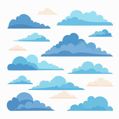 Fototapeta premium Cartoon Clouds Collection: Stylized Sky Elements