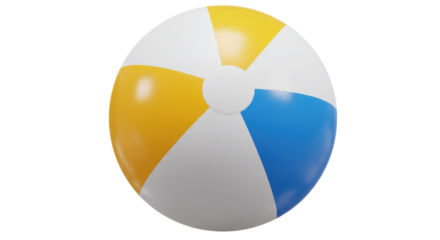 Colorful beach ball isolated on white background symbolizing summer fun at the beach