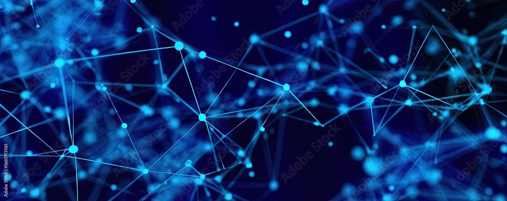 Poster connecting digital networks online environment abstract background technology perspective blue visua