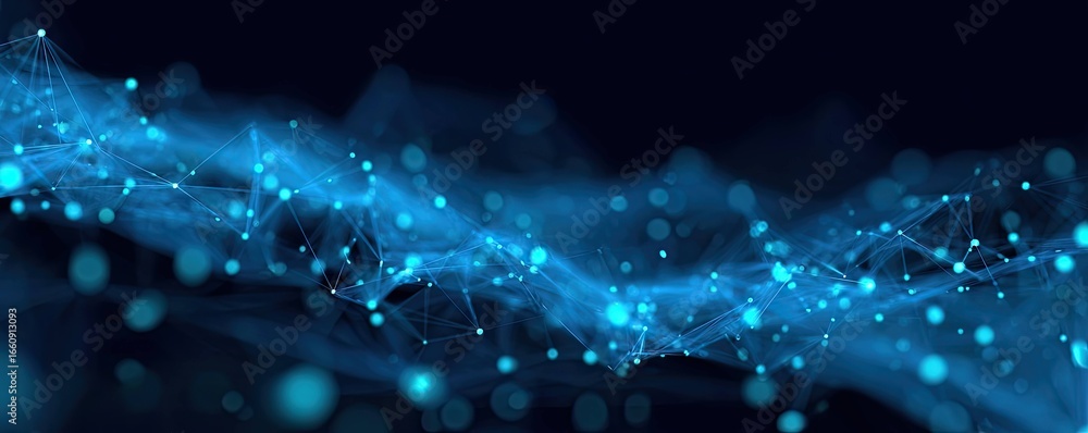 Poster abstract space background aerial view of digital network connections in virtual environment