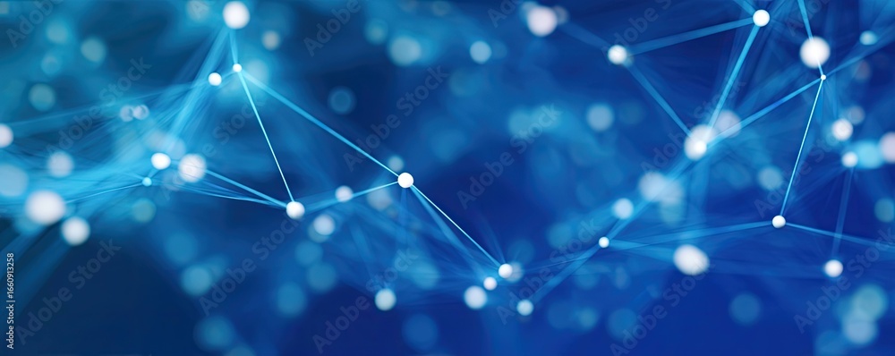Poster exploring digital connectivity virtual space abstract art technology aerial view blue network concep