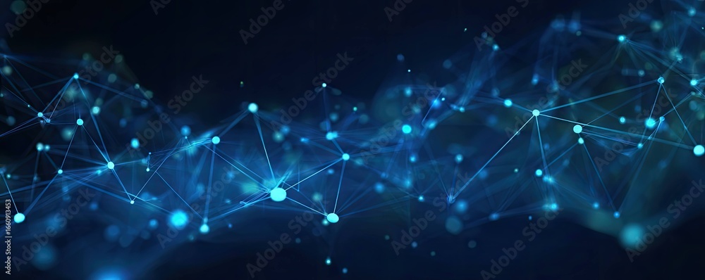Aufkleber blue color palette visualizing digital network connectivity in a virtual environment