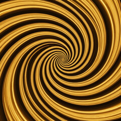 Hypnotic golden spiral swirl with dark background creating a mesmerizing optical illusion effect