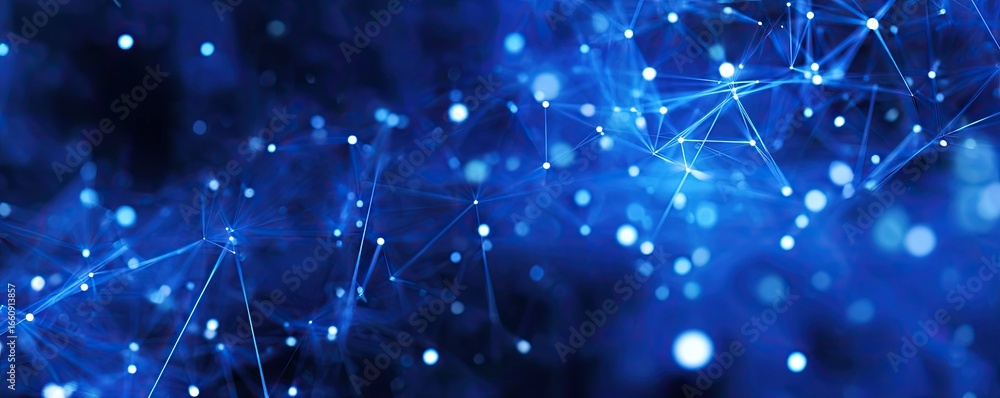 Aufkleber abstract digital network visualization glowing technology in a virtual space environment
