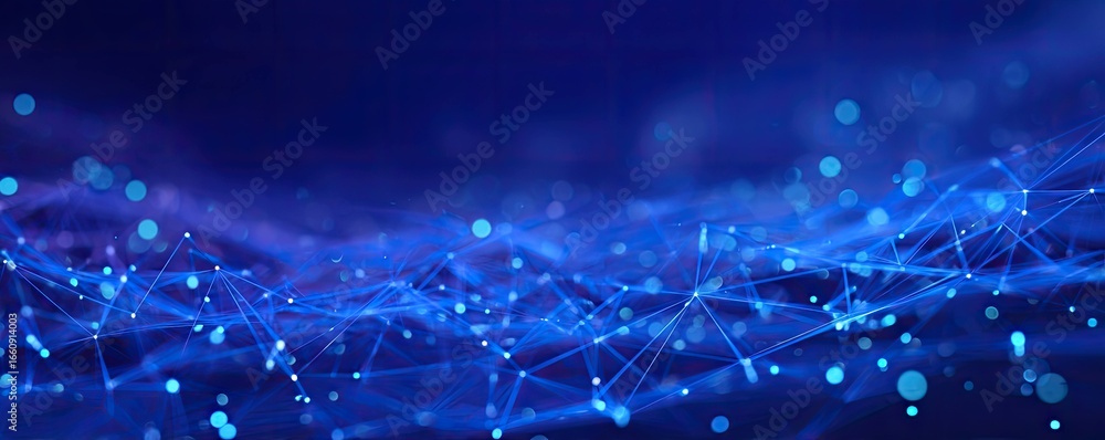 Poster experience the future dynamic digital network in high-tech virtual abstract environments