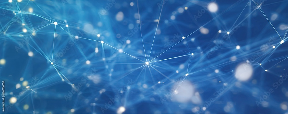 Aufkleber virtual space graphic design aerial view of glowing blue network for digital networking