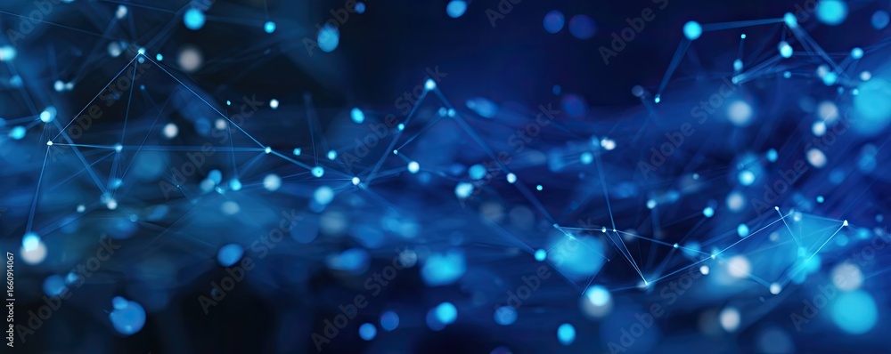 Poster abstract blue background in digital networks exploring connectivity and dynamic visual perspectives