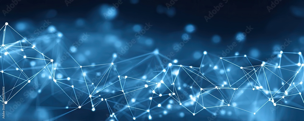 Aufkleber network connection visualization digital space abstract background technology environment blue color
