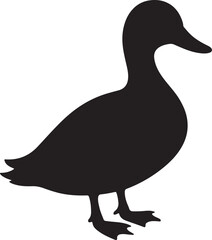 Duck silhouette vector illustration for wildlife, bird, farm, nature, hunting, waterfowl, and animal designs.