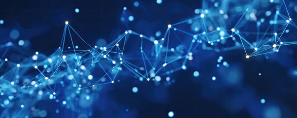 Fototapeta premium Connecting Digital Networks Virtual Space Abstract Art Online Environment Close-up Blue Visuals