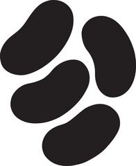 Beans silhouette vector illustration for vegetable, food, farming, organic, healthy, and garden designs.