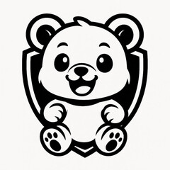 Cute bear mascot logo