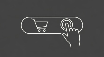 Online Shopping Conceptual Image: Hand Clicking a "Buy Now" Button