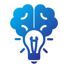 Brain Lightbulb Education Flat gradient Icon
