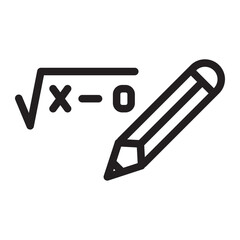 Fototapeta premium Math Formula Pencil Education Icon