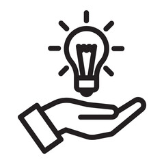 Creative Idea Hand Lightbulb Education Icon