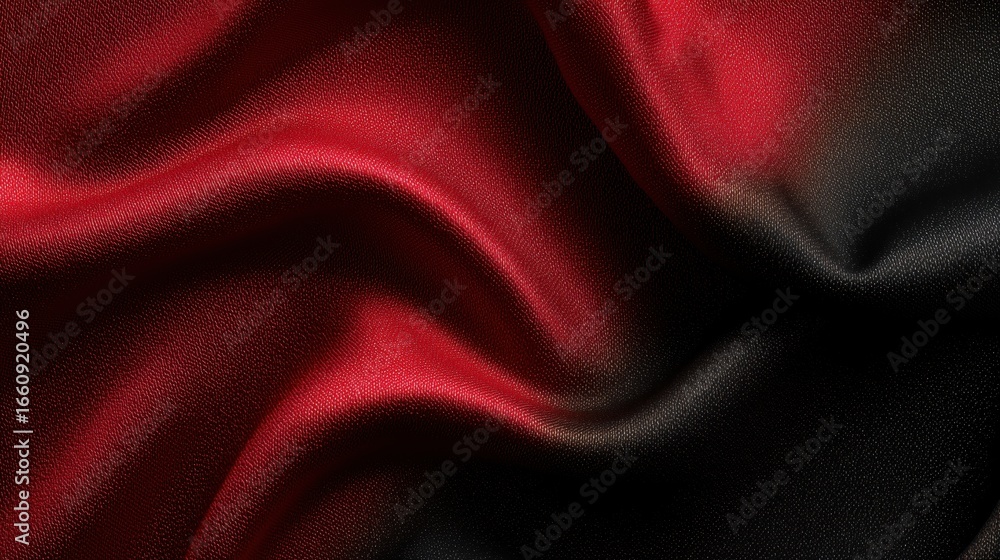 Aufkleber abstract red and black background soft, flowing fabric with a blend of black and red hues, creating 