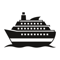 Obraz premium Minimal Cruise Ship Silhouette Vector