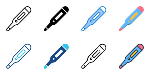 Thermometer icon set multiple style collection 
