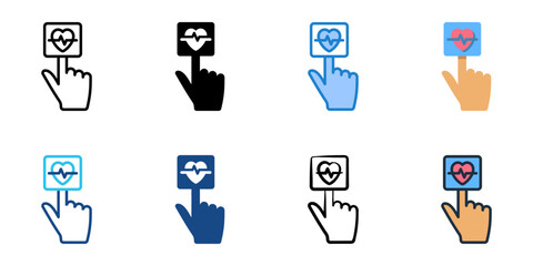 Pulse Oximeter icon set multiple style collection 
