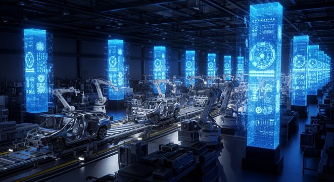 Smart Factory: Automated Car Assembly Line with Digital Interfaces