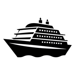 Obraz premium Simple Cruise Liner Black Icon