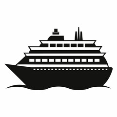 Obraz premium Simple Cruise Liner Black Icon