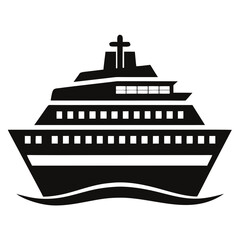 Obraz premium Simple Cruise Liner Black Icon
