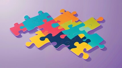 Floating Puzzle Piece: Minimalist Vector Design
