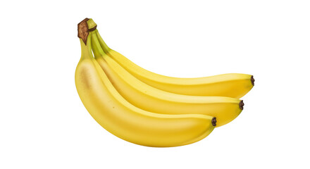 A cluster of ripe yellow bananas isolated on white background ideal for food related content