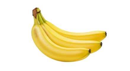 A cluster of ripe yellow bananas isolated on white background ideal for food related content