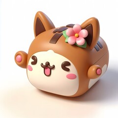piggy bank 3d smile on white background