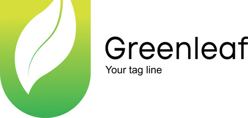 letter leaf logo design EPS file vector 