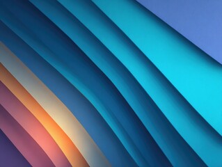 Obraz premium Abstract diagonal stripes of muted blues, teals, and oranges