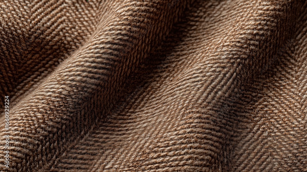 Aufkleber brown zigzag pattern soft, textured fabric in neutral tones, highlighting intricate weave patterns a
