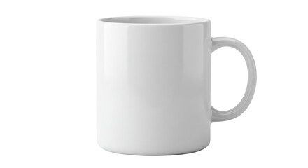 Blank white coffee mug isolated on white background perfect for branding or design mockups