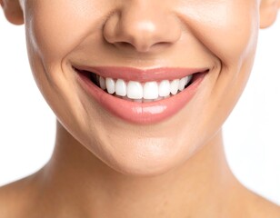 Obraz premium Womans bright with healthy smile.