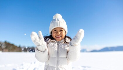 雪遊びする子ども