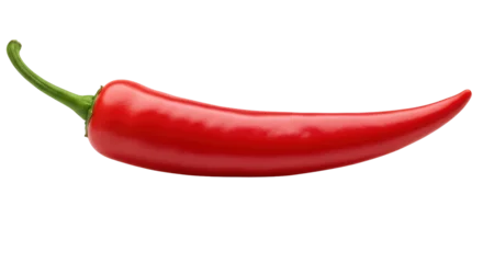 Küchenrückwand glas motiv Scharfe Chili-pfeffer Vibrant red chili pepper isolated on white background highlighting color and shape  © Sya