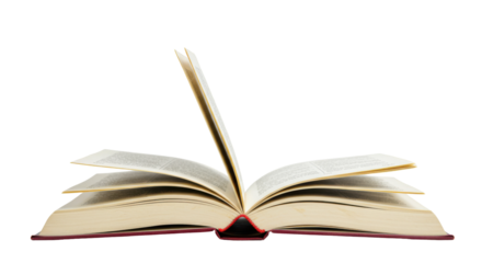 Open book displaying pages isolated on white background