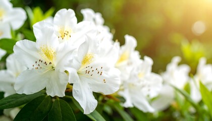 Obraz premium Close-up of white azaleas in bloom