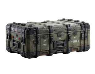 Military cargo crate, weathered green