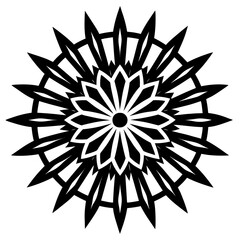 Black Silhouette Mandala Stripe Illustration