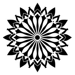 Black Silhouette Mandala Stripe Illustration
