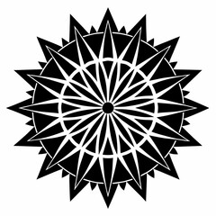 Black Silhouette Mandala Stripe Illustration