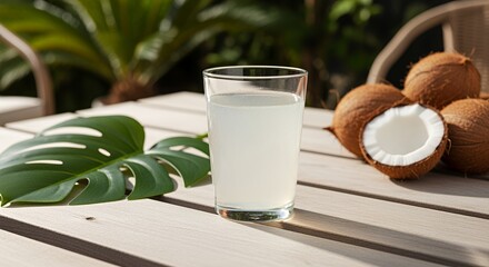 Refreshing Coconut Water on a Sunny Day