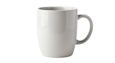 Obraz premium Plain white ceramic mug isolated on white background perfect for beverage photography