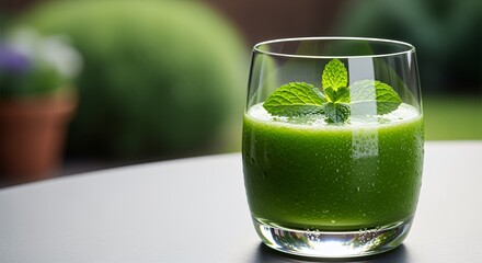 Refreshing Green Smoothie in a Glass